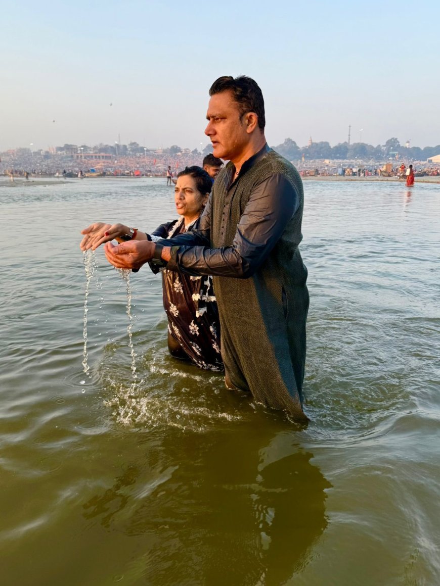 अनिल कुंबले ने संगम में लगाई आस्था की डुबकी, सोशल मीडिया पर साझा की तस्वीरें